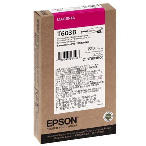 T603B - Epson Encre Pigment Magenta SP 7800/9800 (220ml)