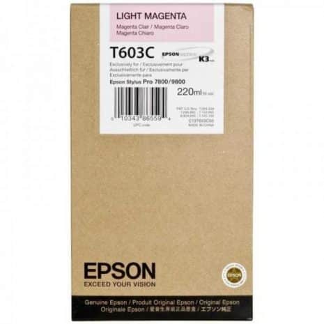 T603C - Epson Encre Pigment Magenta Clair SP 7800/9800 (220ml)